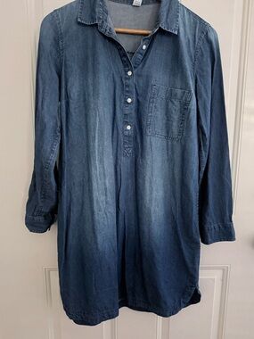 Blue Denim Tunic Shirt Dress
